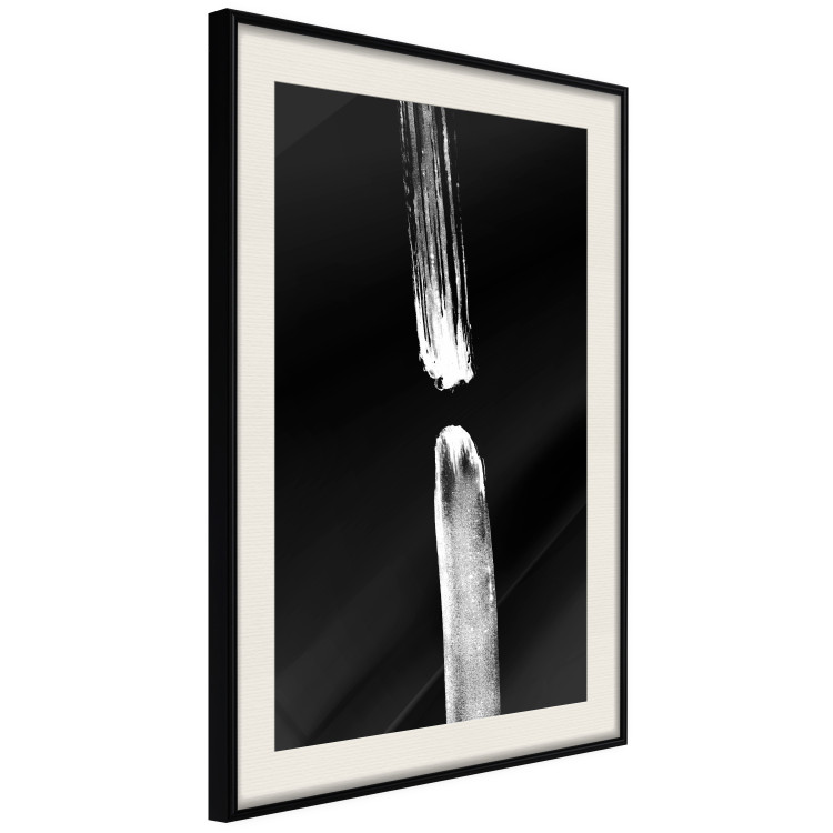 Poster Night Traces - abstract white line on contrasting black background 123676 additionalImage 3