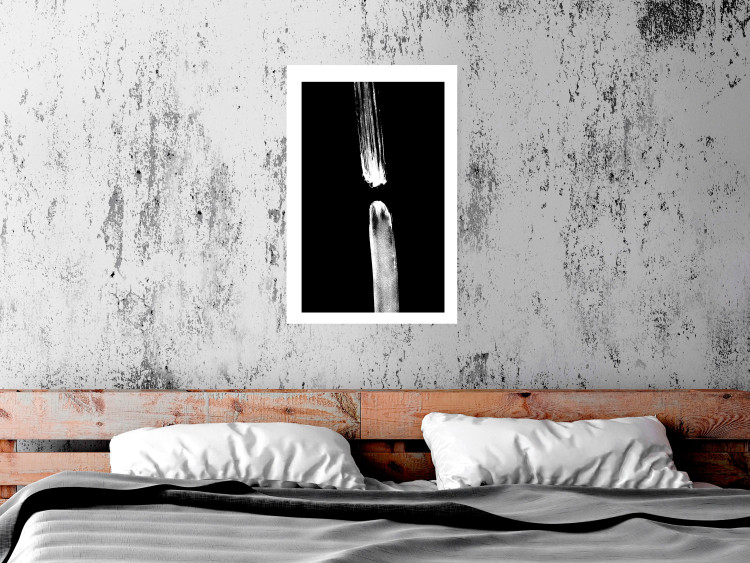 Poster Night Traces - abstract white line on contrasting black background 123676 additionalImage 4