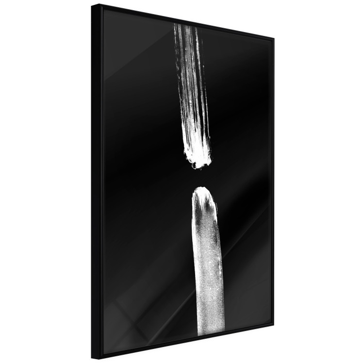 Poster Night Traces - abstract white line on contrasting black background 123676 additionalImage 12