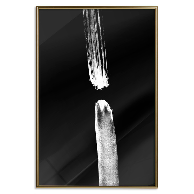 Poster Night Traces - abstract white line on contrasting black background 123676 additionalImage 16