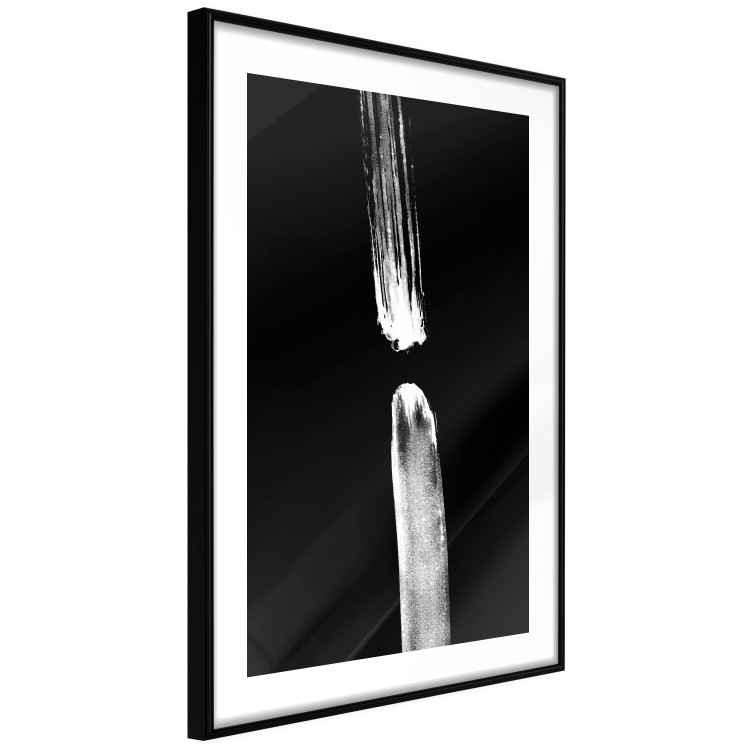 Poster Night Traces - abstract white line on contrasting black background 123676 additionalImage 11