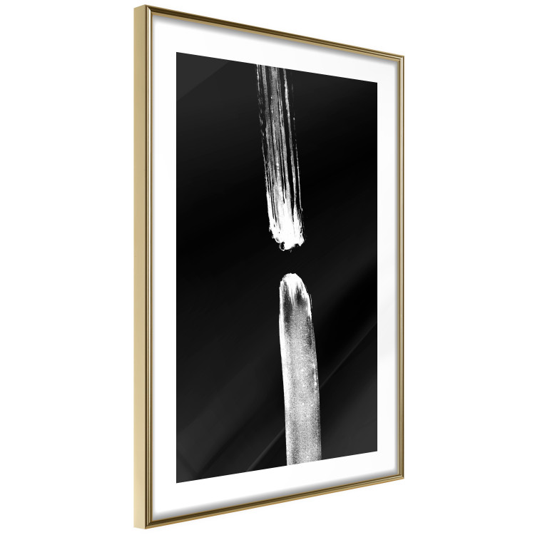 Poster Night Traces - abstract white line on contrasting black background 123676 additionalImage 8