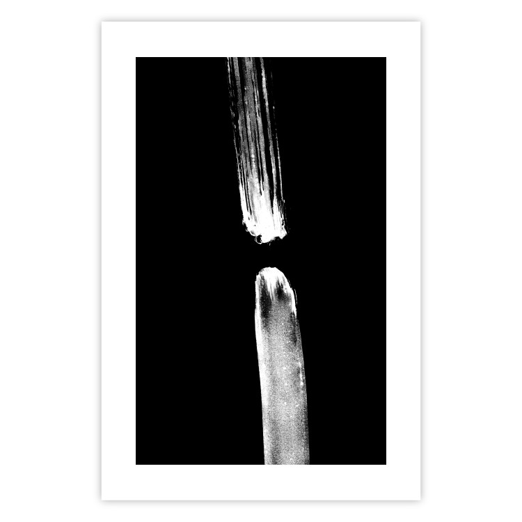 Poster Night Traces - abstract white line on contrasting black background 123676 additionalImage 19