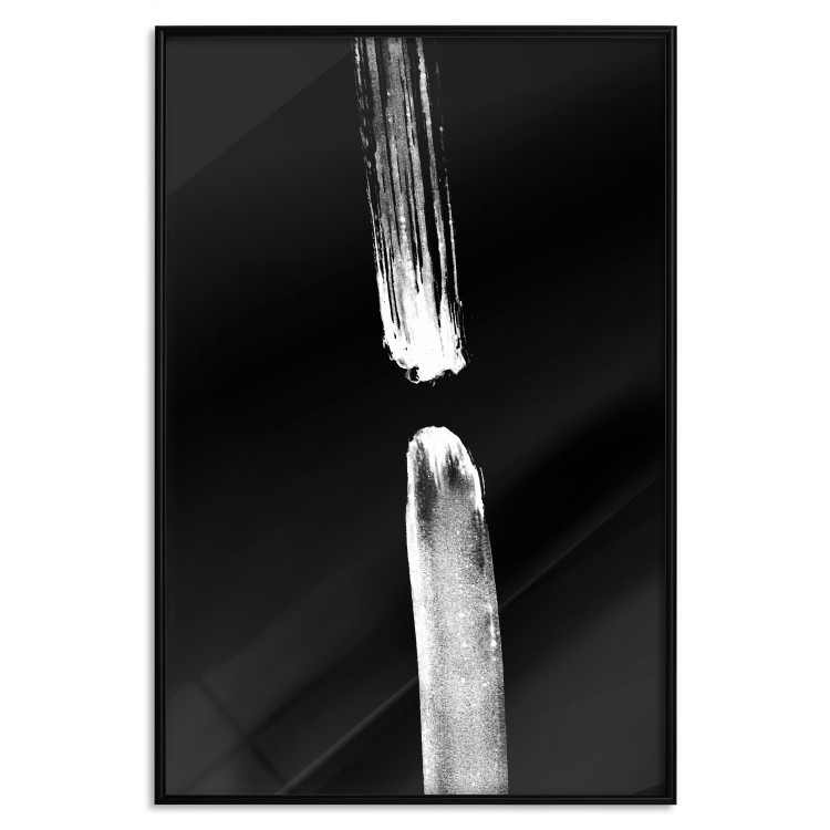 Poster Night Traces - abstract white line on contrasting black background 123676 additionalImage 18