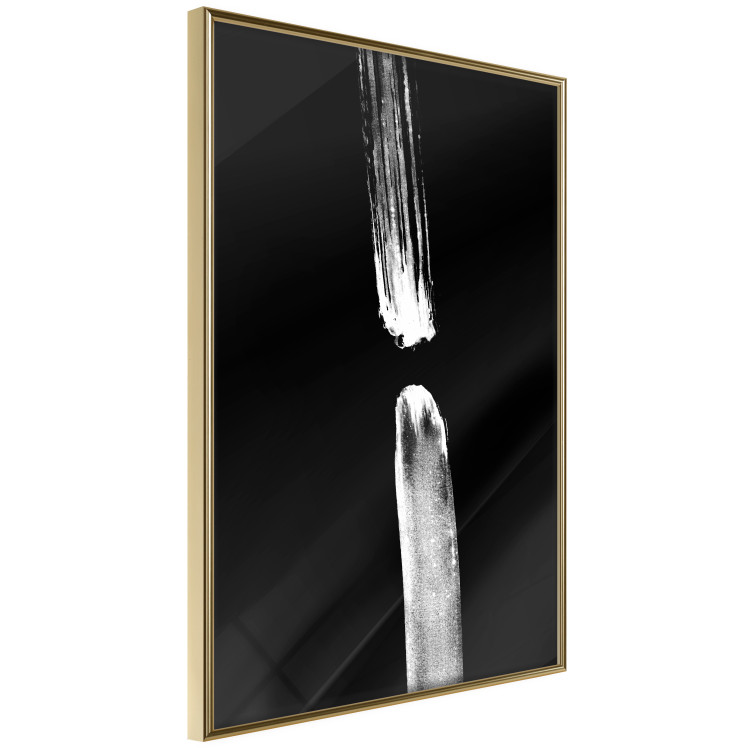 Poster Night Traces - abstract white line on contrasting black background 123676 additionalImage 14