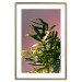 Wall Poster Botanical Detail - green leaves in light glow on pink background 123976 additionalThumb 14