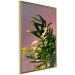 Wall Poster Botanical Detail - green leaves in light glow on pink background 123976 additionalThumb 12