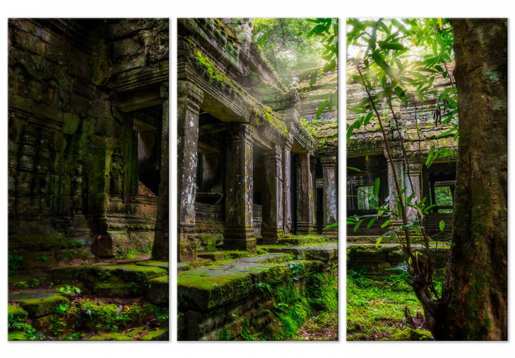 Canvas Art Print Temple of Preah Khan - Asian architecture full of plants 124376