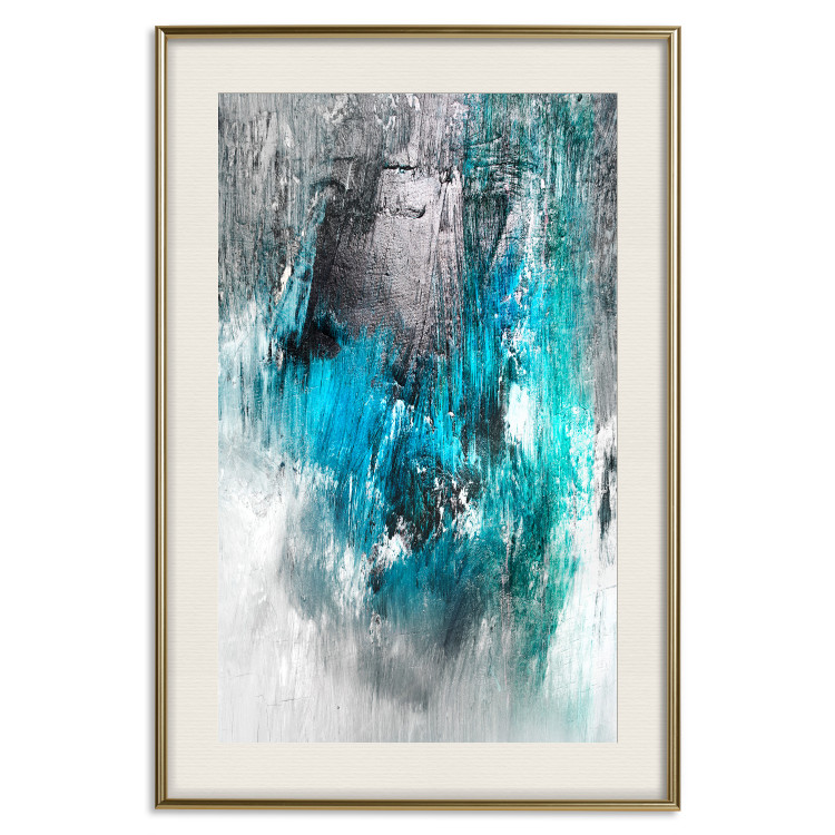 Wall Poster February Morning - gray and blue abstract texture 124476 additionalImage 24