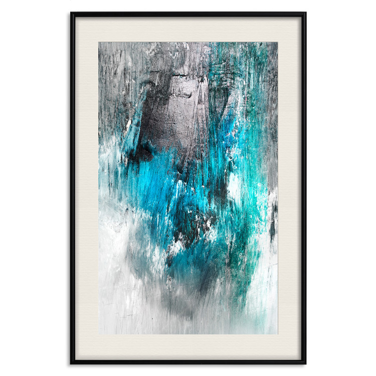 Wall Poster February Morning - gray and blue abstract texture 124476 additionalImage 25