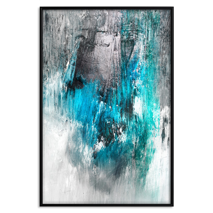 Wall Poster February Morning - gray and blue abstract texture 124476 additionalImage 19