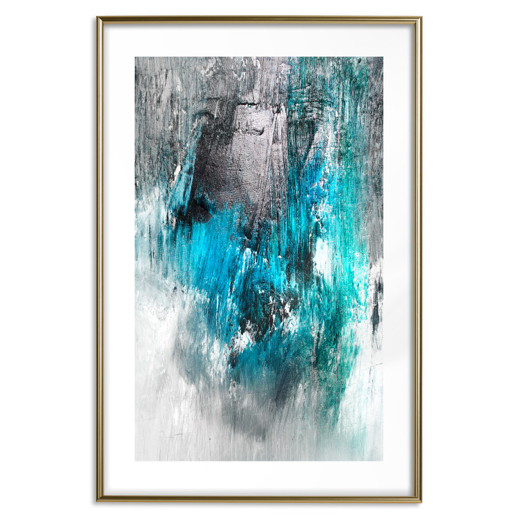 Wall Poster February Morning - gray and blue abstract texture 124476 additionalImage 27
