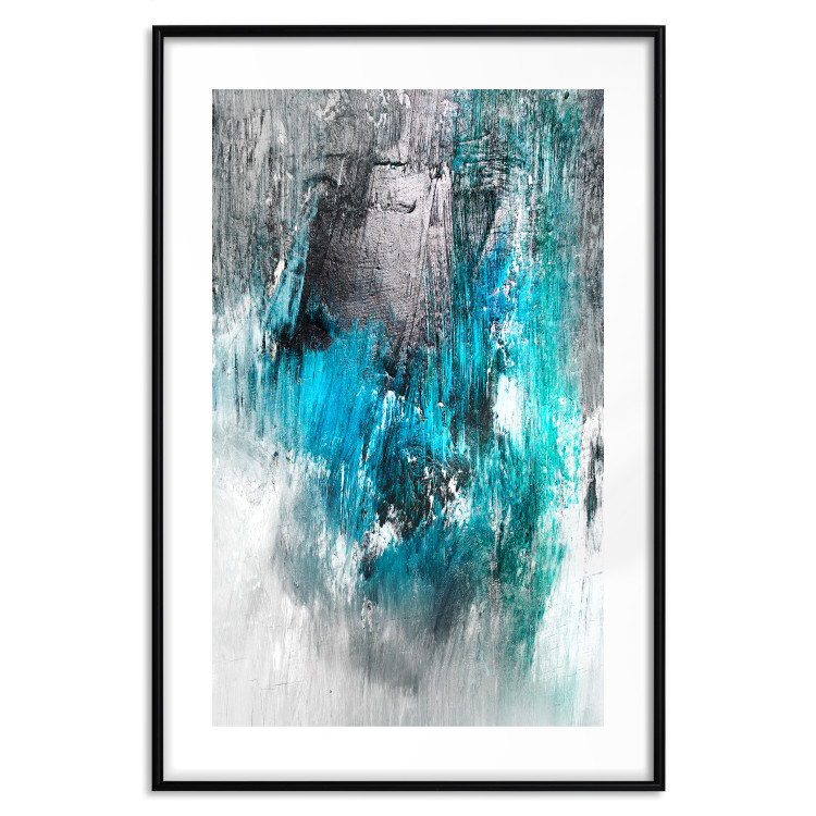 Wall Poster February Morning - gray and blue abstract texture 124476 additionalImage 26