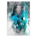Wall Poster February Morning - gray and blue abstract texture 124476