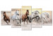 Canvas Print Flock of Horses (5 Parts) Wide 126876