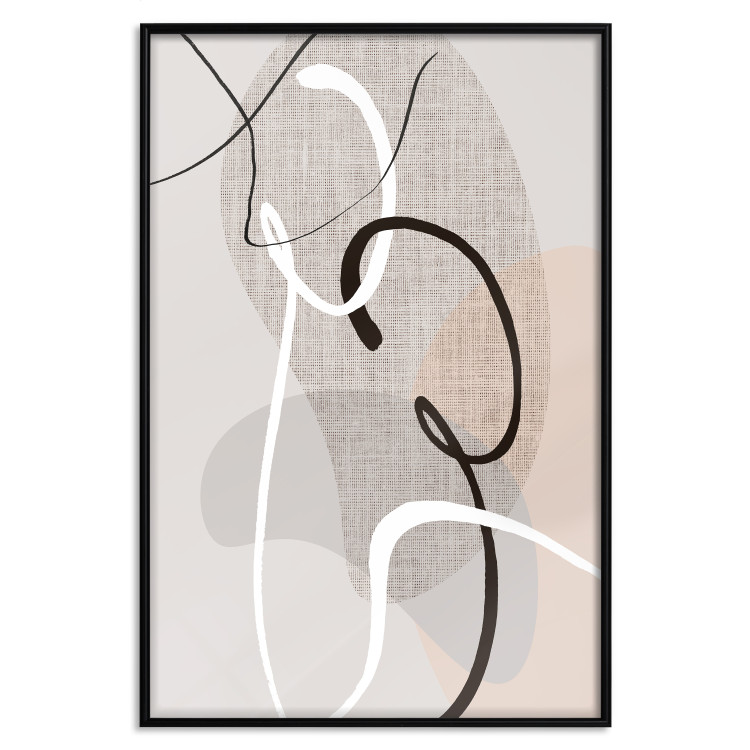 Poster Love Configuration - abstract line art on fabric texture 128076 additionalImage 18
