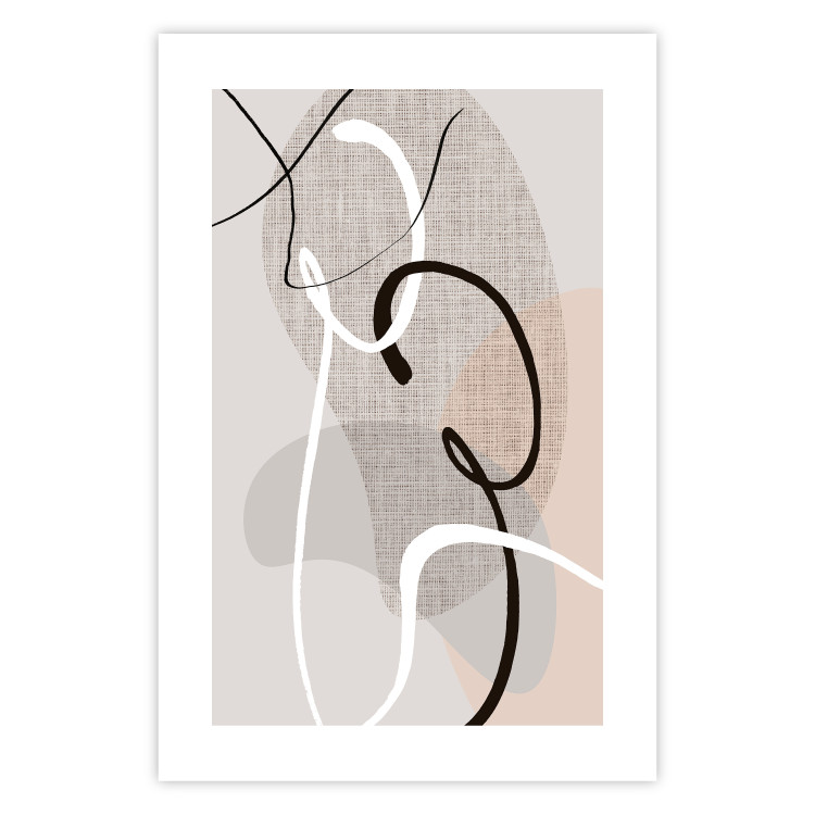 Poster Love Configuration - abstract line art on fabric texture 128076 additionalImage 25