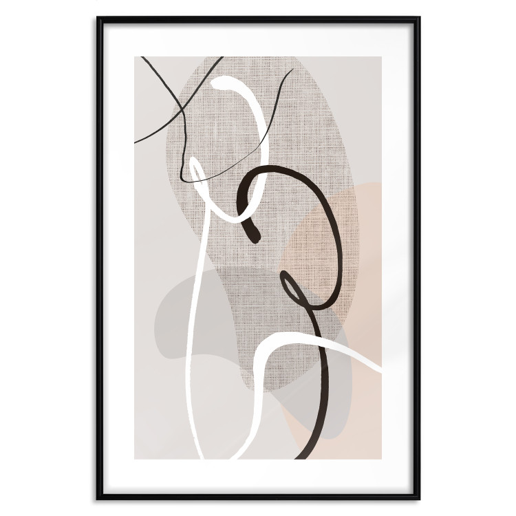 Poster Love Configuration - abstract line art on fabric texture 128076 additionalImage 17
