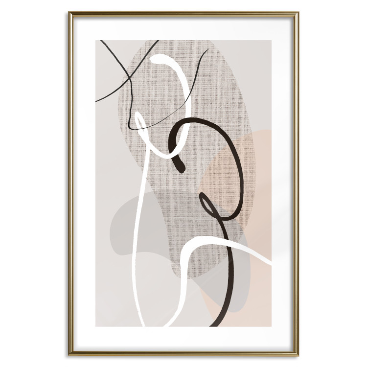 Poster Love Configuration - abstract line art on fabric texture 128076 additionalImage 16