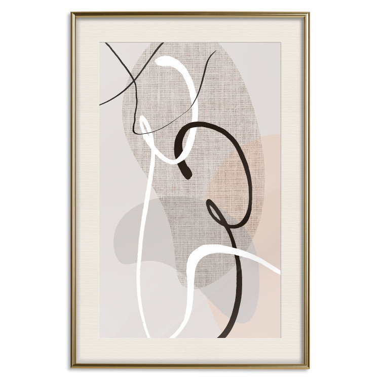 Poster Love Configuration - abstract line art on fabric texture 128076 additionalImage 20