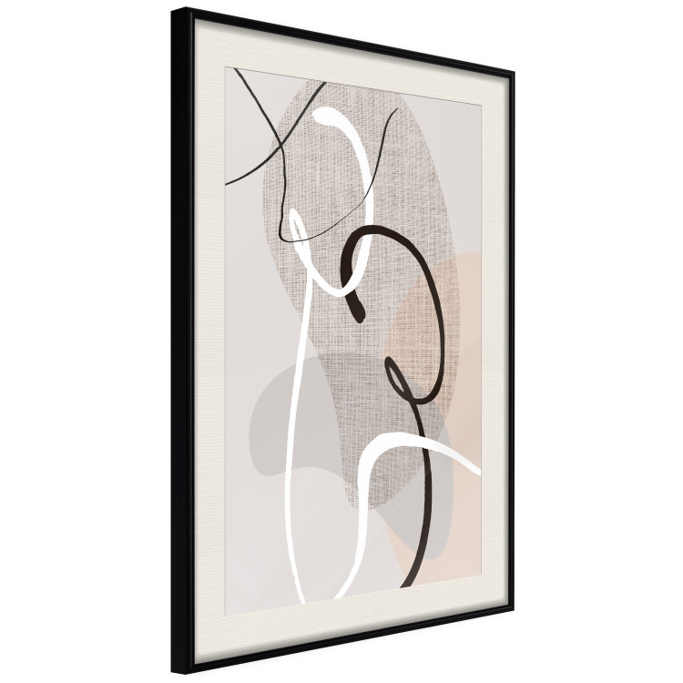 Poster Love Configuration - abstract line art on fabric texture 128076 additionalImage 2