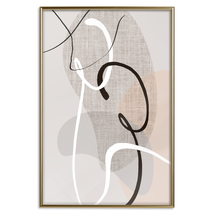 Poster Love Configuration - abstract line art on fabric texture 128076 additionalImage 17