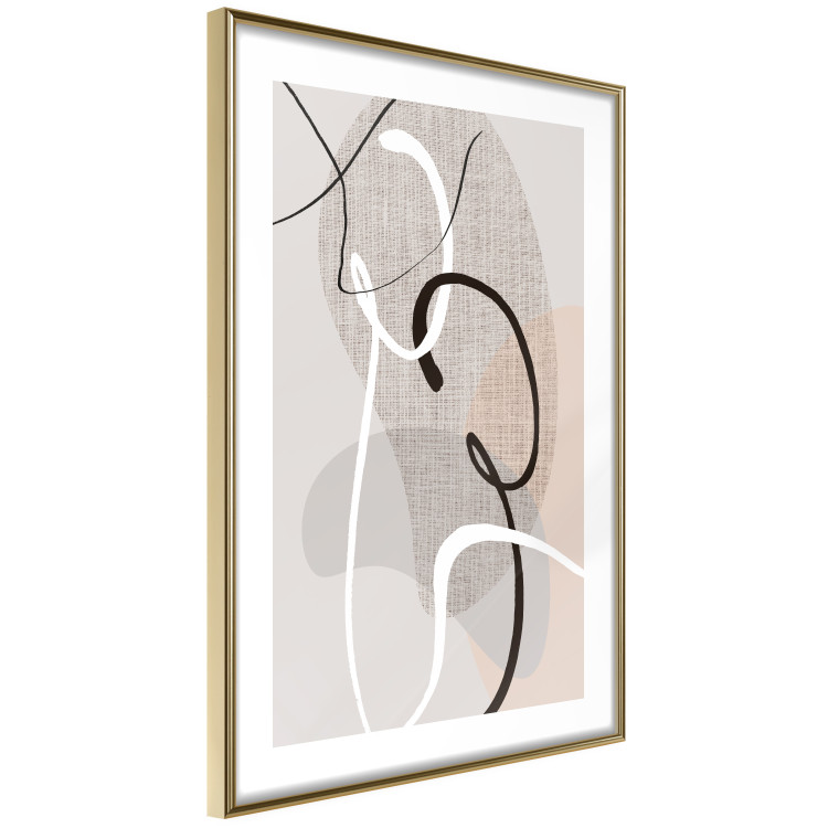 Poster Love Configuration - abstract line art on fabric texture 128076 additionalImage 7