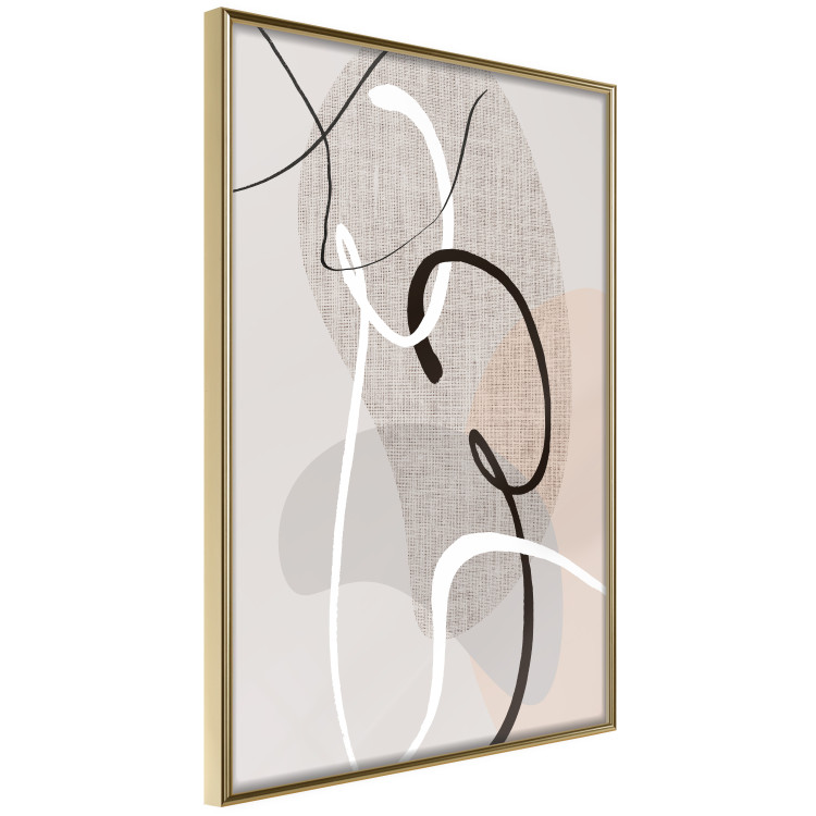 Poster Love Configuration - abstract line art on fabric texture 128076 additionalImage 14