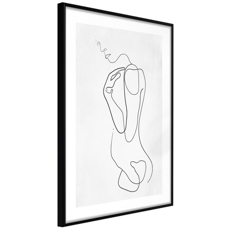 Poster Linear Nude - abstract and black line art of a woman on a plain background 129776 additionalImage 6