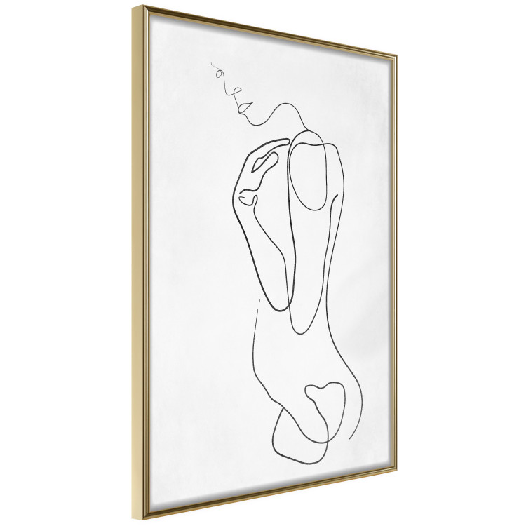 Poster Linear Nude - abstract and black line art of a woman on a plain background 129776 additionalImage 12