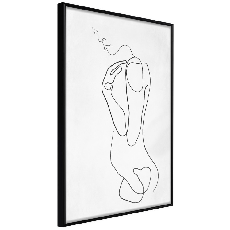 Poster Linear Nude - abstract and black line art of a woman on a plain background 129776 additionalImage 11