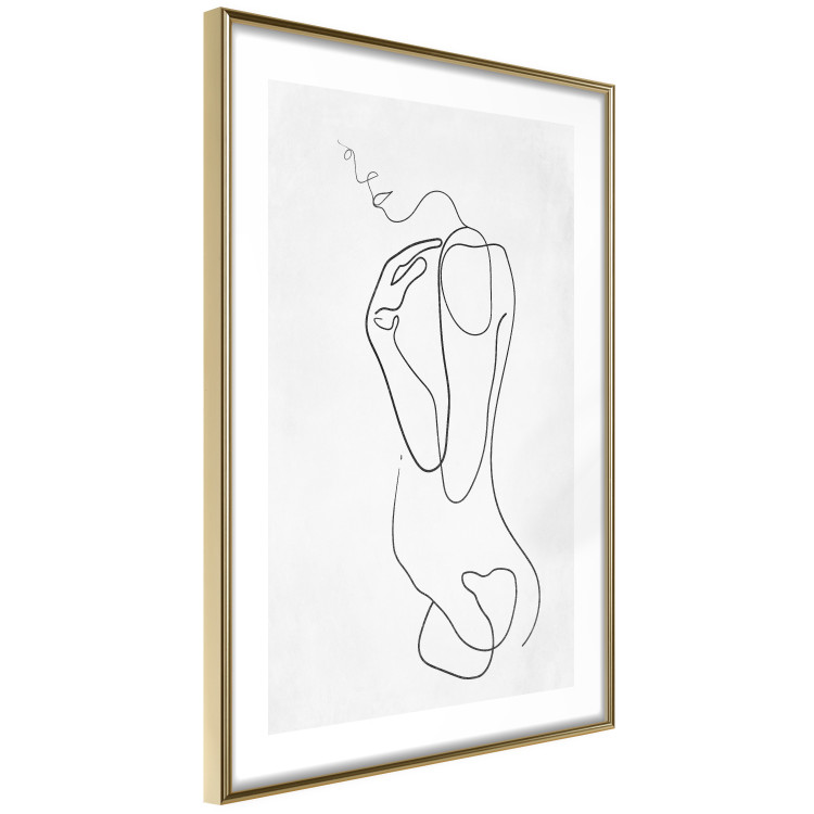 Poster Linear Nude - abstract and black line art of a woman on a plain background 129776 additionalImage 7
