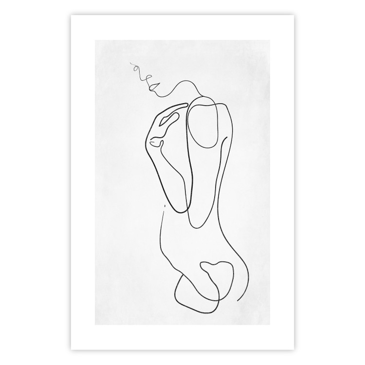 Poster Linear Nude - abstract and black line art of a woman on a plain background 129776 additionalImage 19