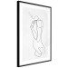 Poster Linear Nude - abstract and black line art of a woman on a plain background 129776 additionalThumb 6