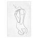 Poster Linear Nude - abstract and black line art of a woman on a plain background 129776