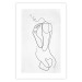 Poster Linear Nude - abstract and black line art of a woman on a plain background 129776 additionalThumb 19
