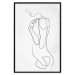 Poster Linear Nude - abstract and black line art of a woman on a plain background 129776 additionalThumb 16