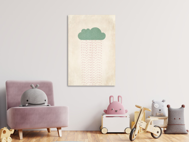 Canvas Art Print Candy Rain (1-piece) Vertical - pastel rain cloud 129876 additionalImage 3