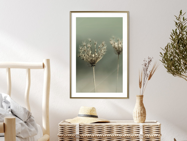 Wall Poster Longing for Summer Past - summer plant against a blurred green background 130276 additionalImage 13