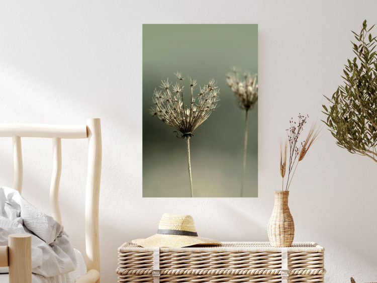Wall Poster Longing for Summer Past - summer plant against a blurred green background 130276 additionalImage 2
