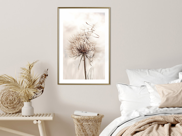 Wall Poster Magnetic Breeze - dandelion flower in the wind in sepia colors 131776 additionalImage 15