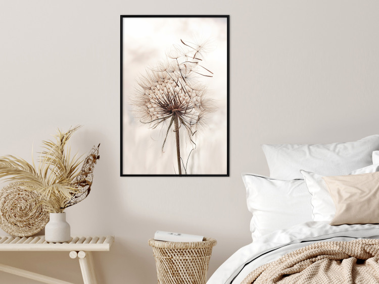 Wall Poster Magnetic Breeze - dandelion flower in the wind in sepia colors 131776 additionalImage 6