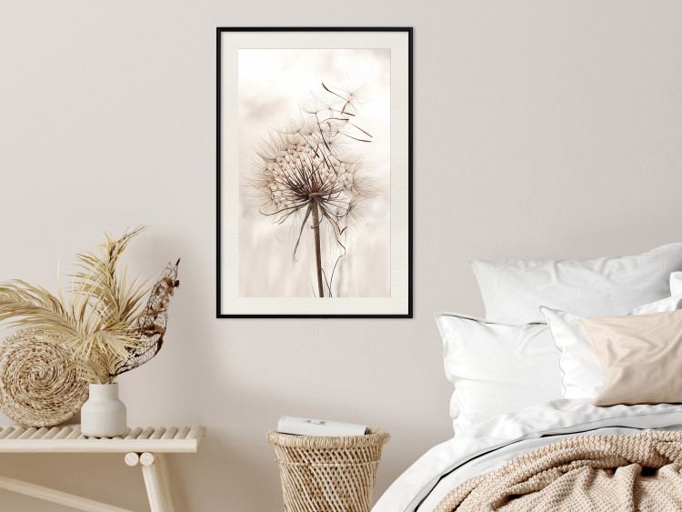 Wall Poster Magnetic Breeze - dandelion flower in the wind in sepia colors 131776 additionalImage 22