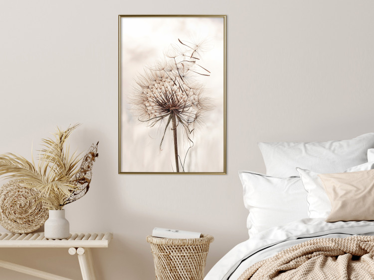 Wall Poster Magnetic Breeze - dandelion flower in the wind in sepia colors 131776 additionalImage 5