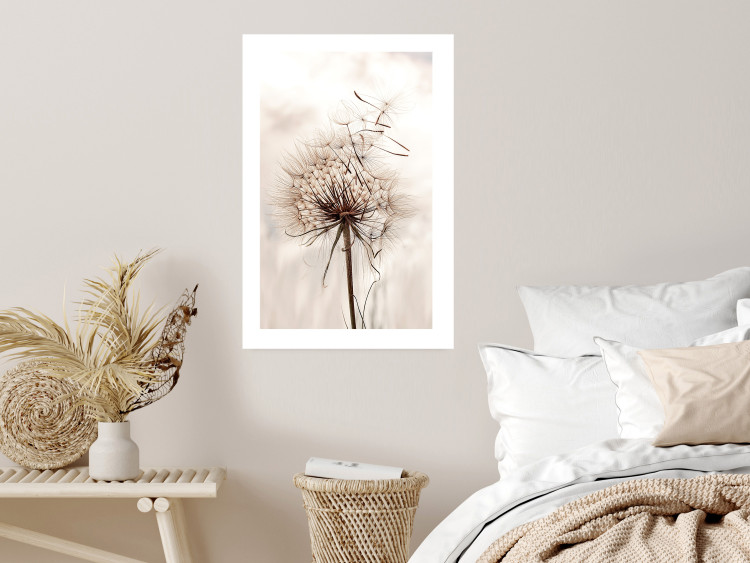 Wall Poster Magnetic Breeze - dandelion flower in the wind in sepia colors 131776 additionalImage 5