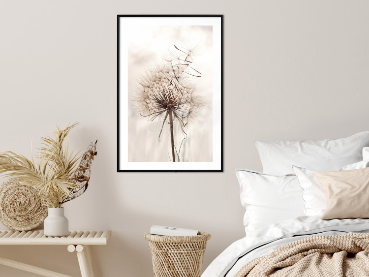 Wall Poster Magnetic Breeze - dandelion flower in the wind in sepia colors 131776 additionalImage 17