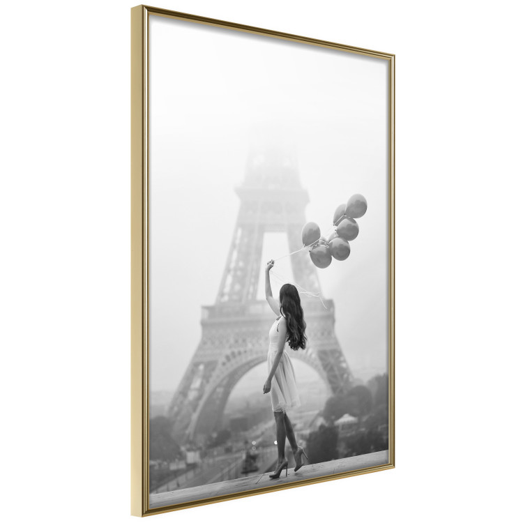 Poster Stroll in the Wind - woman with large balloons against the backdrop of the Eiffel Tower 132276 additionalImage 12