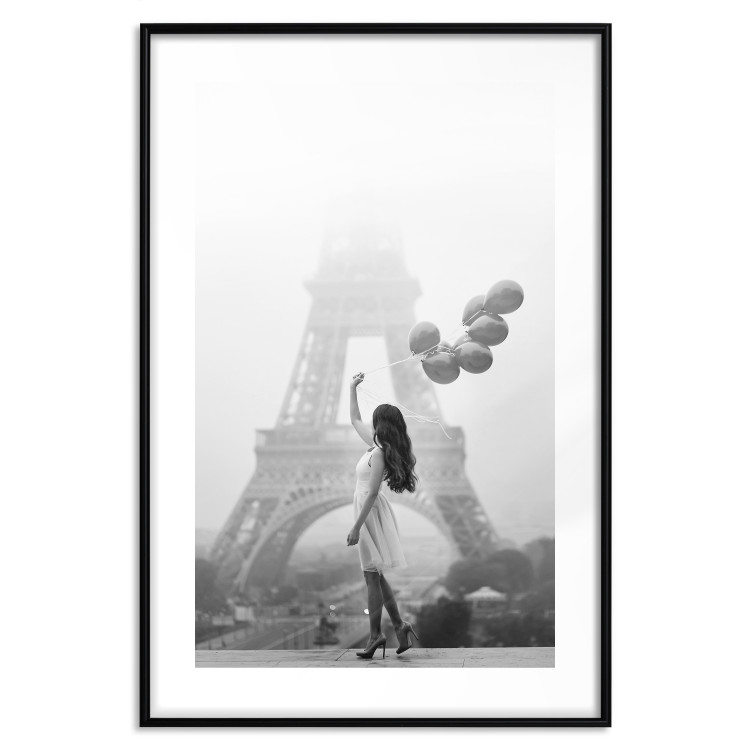 Poster Stroll in the Wind - woman with large balloons against the backdrop of the Eiffel Tower 132276 additionalImage 15