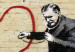 Canvas Art Print Peaceful Doctor (Banksy) - street art of a man on a brick wall 132476 additionalThumb 4