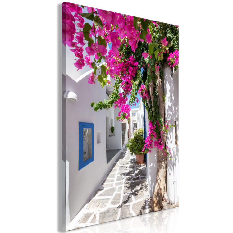 Canvas Lonely Alley (1-piece) Vertical - summer street scene in Greece 136076 additionalImage 2
